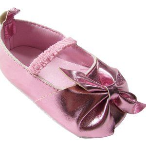 2/$10 Pink Metallic Flats with Bows